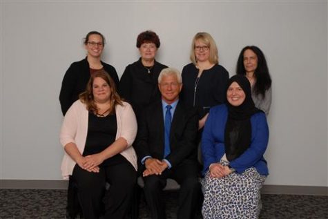 Members of the School board including Naty Severson (top left).