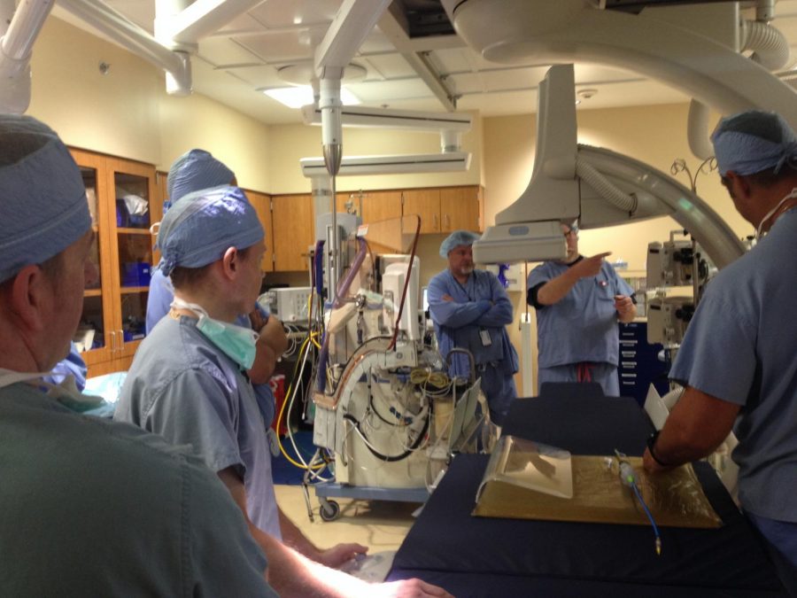 A patient undergoes surgery at the VA medical center in the hybrid cardiac catheterization lab, located in Minneapolis.