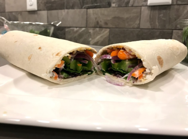 This wrap is a easy-to-make meal that can be catered to your individual tastes or dietary restrictions.