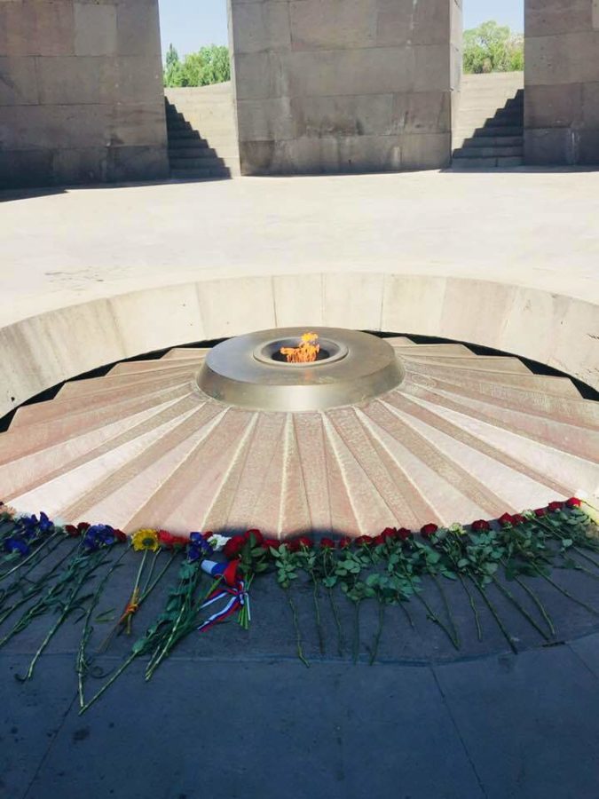 At the center of the Armenian Genocide memorial complex is an eternal flame, remembering the 1.5 million lives lost over a three year span.