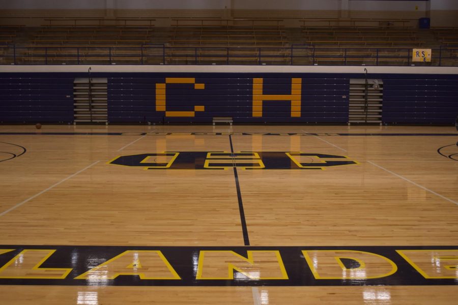 CHHS+shows+off+its+new+gym+floor+and+bleachers%2C+along+with+fresh+doors+and+paint.++