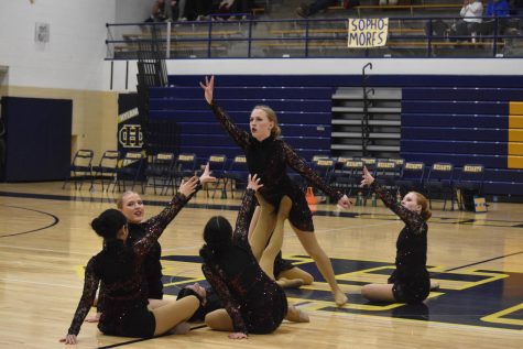 The CHHS Dance Team offers up a half-time performance at the girls varsity basketball home game.