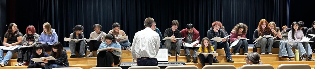 Backstage script reading of the new CHHS production "Newsies"
